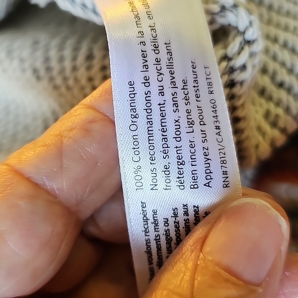 Eileen Fisher 100% Organic Cotton Pop Over Sweater. Medium. Gray White‎ Tween. - Picture 8 of 9
